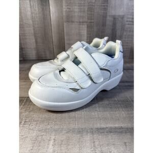 Apex Womens Size 9.5 Wide White Leather Walking Shoes Adjust Straps Model G8210W